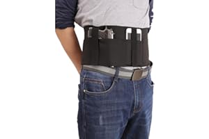 Norhogo Fondina Pistola Nascosta Porta Pistola Multifunzionale Fondina, per il trasporto a mano oa destra con tasca, da Cintura in Neoprene Elastico Cintura Tattica