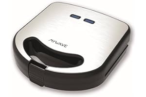 MY WAVE - Sandwichera 2 en 1 - Grill y Gofres - Placas Intercambiables - Acabado Crujiente y Delicioso - Grill y Plancha Desmontable Antiadherente