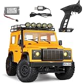 MN Model MN98 V2 1/12 Land Rover Defender D90 4WD RC Model Crawler Offroad Uzaktan Kumandalı Araba Truck RTR Lisanslı Sarı+Da
