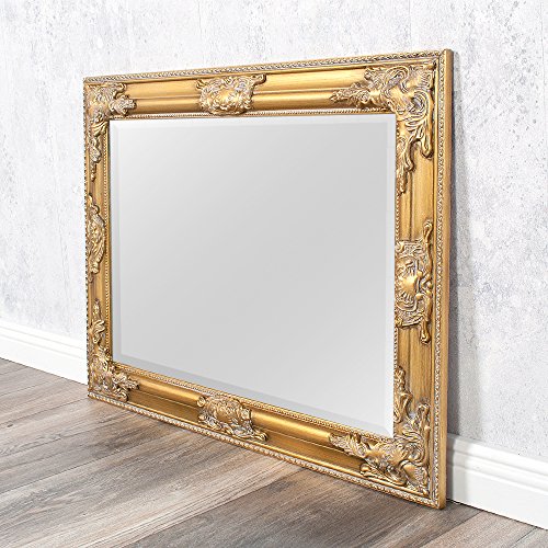 WANDSPIEGEL BAROCK POMPÖS SPIEGEL Bessa 70x50cm ANTIK GOLD DESIGN HOLZRAHMEN - 2
