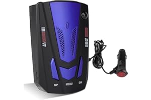 HU7KEN Car Radar Detector, Upgraded Speed Dectector Driving Aids for City Road and Highway, Directional System Real Time Voice Alert Speed, Built-in GPS, LED Display(Blue)