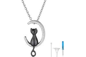 FindChic Cat Urn for Ashes Cat Memorial Jewelry Pet Ashes Necklace