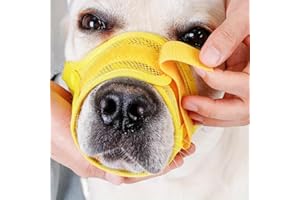 HMJMJC Muzzle for Medium Dogs,Adjustable Dog Muzzles,Soft Muzzles for Dogs Breathable Mesh with Soft Padding (Yellow, M)