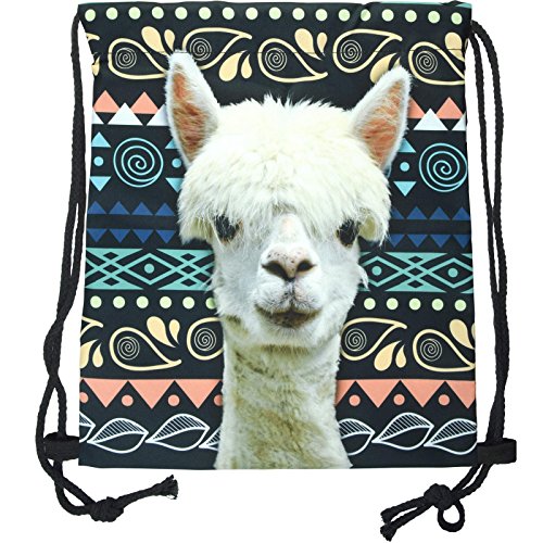 cosey - Turnbeutel mit Allover-Print - Lama Design (Ohne Lederboden, Lama)