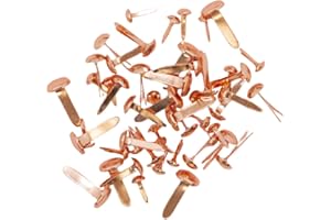 Craftelier - Set di 50 Brads o rilegatrici di tre diverse misure | Ideali per abbellire etichette o decorare progetti di cartoleria, scrapbooking e altri lavori artigianali | Colore oro rosa