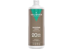 VALQUER Agua Oxigenada en Crema Estabilizada 20 Volúmenes 6% | 1 L | Oxidante para Coloración Capilar Permanente y Decoloración | Vegano con Ingredientes de Origen Natural | Profesional