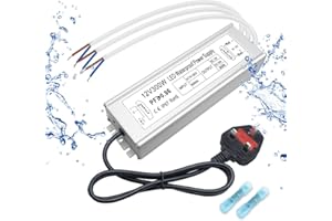 inShareplus LED Driver, 300W IP67 Waterproof Outdoor Power Supply,AC 110-260V to DC 12V 25A Low Voltage Transformer, Adapter with 3-Prong Plug for LED Light, Computer Project, Outdoor Use