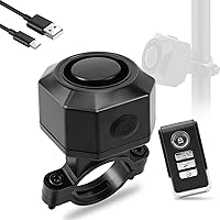 Wireless Bike Alarm with Remote, USB Rechargeable Anti Theft Vibration Motorcycle Alarm, 113db Loud Waterproof Security Alarm