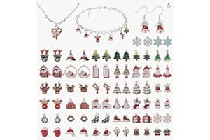 EBANKU 76 Stück Weihnachts Emaille Gold Charms für die Schmuckherstellung, verschiedene Gold Charms für Weihnachten, DIY Halskette, Armband, Ohrringe, Basteln, Dekoration