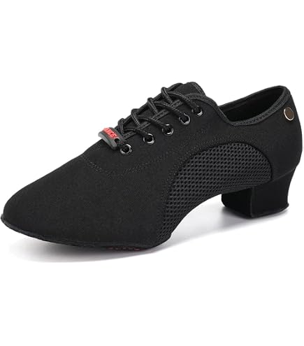Scarpe Da Ballo Uomo Leichtrit – Stringate Con Tacco 3 Cm, Suola In Pile O Gomma, Tomaia Similpelle A Scacchi, Per Salsa E Latino