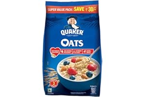 Quaker Oats 2kg | Rolled Oats | 100% Natural Wholegrain | Nutritious Breakfast Cereals | Porridge | Easy to Cook