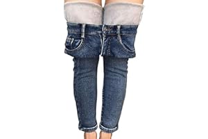 Sunfanrtnn Jeans da donna foderati in pile, leggings invernali in denim, vita alta, slim fit, pantaloni a matita skinny caldi e spessi, taglia unica