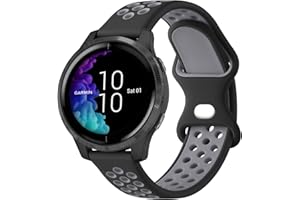 Vancle für Garmin Venu Armband/Venu Sq Armband/Venu 2 Plus Armband, 20mm Sport Silikon Ersatzarmband für Garmin Vivoactive 3 Armband/Vivomove Style Armband/Vivomove 3 Armband Damen Herren