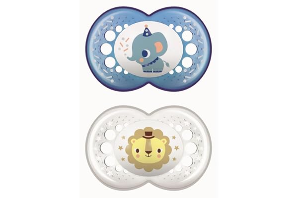 MAM Chupete, a Partir de 16 Meses, con Tetina Simétrica, Plana y Flexible de Silicona Skin Soft Silicone de Fácil Aceptación, con Caja Autoesterilizadora, MAM Original, Azul Brillante, Pack de 2uds