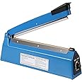 ECVV Heat Sealer Manual Bags Sealer Heat Sealing Machine 8 Inch Impulse Sealer Machine for Plastic Bags PE PP Bags with Extra Replace Element Grip