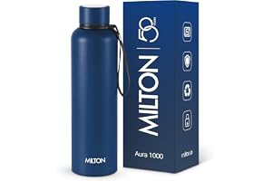 Milton Aura 1000 Thermosteel Water Bottle, 24 Hr Hot and Cold I Leak Proof Lid, ISI Certified I Vacuum Insulated I for Office