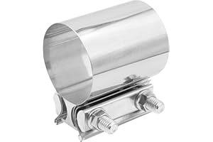 Krtopo 2.75 Inch Exhaust Clamp - 304 Stainless Steel Butt Lap Joint Band Clamp Sleeve Coupler 2.75"/70MM Universal Widened for Muffler Pipe Catalytic Converters Turbo Tail Pipe Reducer Exhaust Systems