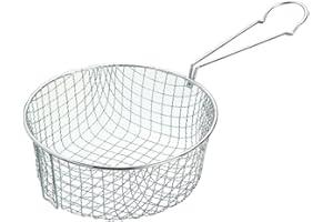 KC BLUE KitchenCraft Frittierkorb, Draht, Tief, Metall, passt in 20 cm Fritteuse/Pfanne, 18.5 cm