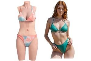 KUMIHO Faux Sein Silicone 5-Points Bodysuit Prothèse Mammaire Silicone Panty pour Crossdresser Transgenre Cosplay Drag Queen D Cup Blanc