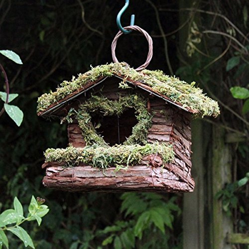 Bush Holz Liebe Herz Wild Vogel Garten Nistkasten Rustikale Holz Rinde Kleine Vögel