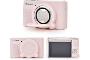 MUZIRI KINOKOO Silicone Case for Canon PowerShot SX740 SX730 HS Camera - Soft Rubber SX730 SX740 HS Protective Case with Removeable Lens Cover - Slim Fit SX740 sx730 HS Case - Jelly Pink