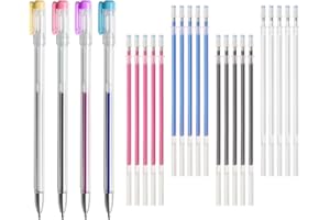 PEAPIN 4 Colors Heat Erasable Fabric Pens 20PCS Erasable Pens Refills Sewing Marker Pen for for Quilting Sewing Dressmaking