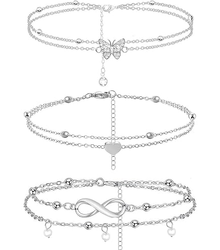 Bracelet De Cheville Femme Bohème - 9 Pièces Réglables Avec Pendentifs - Style Plage Été