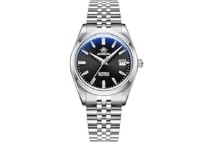 ADDIESDIVE Montre Automatique Analogique Homme 100 Mètres D'étanchéité Glace Saphir Surélevée Montre Bracelet en Acier Inoxydable