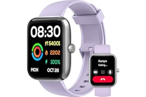 CATGIFF Orologio Smartwatch Uomo Donna, Impermeabile IP68 Smartwatch con Bluetooth Effettua/Risposta Chiamate Contapassi Cardiofrequenzimetro, 120+ Modalità Sportive, Orologio Digitale Smart Watch, Viola