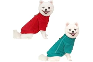 MAYOII Dog Fleece Jumper – Warm Dog Jumpers Small & Medium, Soft Stretchy Sweatshirt, Easy On/Off, Vibrant Colors, Machine Washable (Green and Red, 4XL) (Green and Red, S)