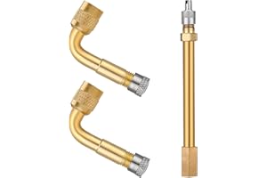 Yizhet 2 sztuk Przedłużenie zaworu opony 90° z 1 x 10cm Adapter opony, przedłużenie łokcia do samochodu motocykl ciężarówka