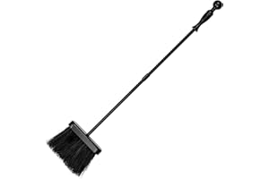 AMAGABELI GARDEN & HOME Amagabeli 66 cm Spazzola per Camino Scopa per caminetto Camino Set di Attrezzi Allentati per falò da Esterno Caminetto da Interno Supporto per Barra in Acciaio per impieghi gravosi in Ferro battuto