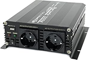 SOLARTRONICS Spannungswandler NM1000 12V 1000 Watt SCHWARZ - 2000 Watt Spitzenleistung - Wechselrichter 12v auf 230v - Blei- oder AGM-Batterie kompatibel - mit Schuko- & USB Anschluss