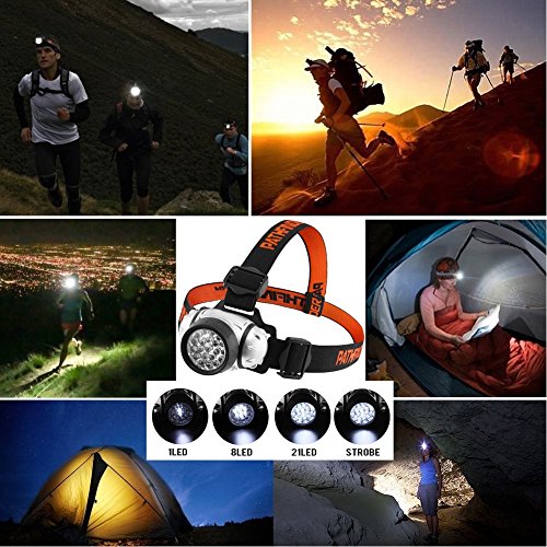 PATHFINDER 21 Hochleistungs LED Stirnlampe Kopflampe – Wasserfest. 4 Betriebsarten, Sicherheitslampe, Kopflampe für Radfahren, Klettern, Mountain Biking, Camping, Leselicht, einstellbarer Abstrahlwinkel. 100.000 Stunden LED-Lebensdauer - 5