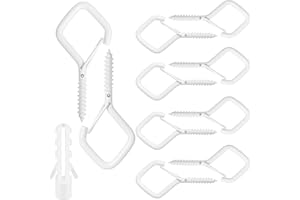 ENITHELITE Ganci per viti, ganci a vite, 10 pezzi, ganci da soffitto, viti da parete per viti, viti a gancio, vite ad anello, piastra per occhi, occhielli a vite, gancio a vite in acciaio inox, gancio a vite