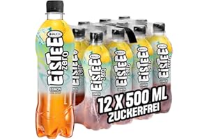 ‎RAUCH EIS TEE Rauch Eistee Zero Lemon | Zuckerfreier Durstlöscher mit Zitronen Geschmack | Eistee aus Schwarztee und Hagebutte | Kalorienarmes Getränk für jeden Tag | 12x 500ml PET Flasche