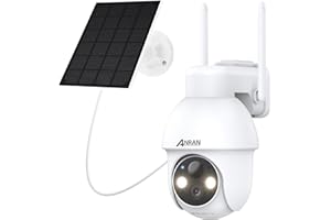 ANRAN 2K 360° Solar Security Camera Outdoor Wireless, Battery CCTV Camera Systems, Spotlight & Siren Alarm, Color Night Vision, 2-Way Audio, PIR/AI Motion Detection, Works with Alexa, Q3 White