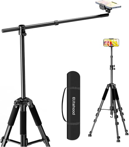 TronicXL 60cm Handy Stativ Mit Licht Drehbar Smartphone Halterung Staender Tischstativ Mit Beleuchtung Ausfahrbare Mittelsaeule Einstellbare Hoehe S0ubh0xq