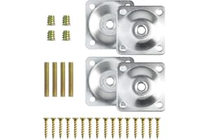 Btowin Leg Mounting Plates, 4Pcs Furniture Leg Attachment Plates T-Plate 5/16" (M8) with Hanger Bolts Repair Kit for Furniture Sofa Couch Seat