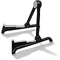 EVBOTGEE Support de guitare pliable, léger et stable, pour guitares acoustiques, basses et électriques, sur pied, portable pour les voyages, en nylon, compatible avec différents types de guitares.