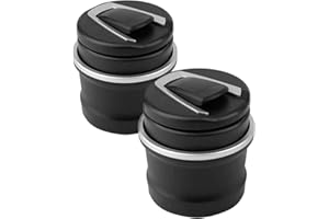 Globaldream 2 Pièces Cendrier De Voiture Porte-Cendres Coupe-Vent Noir Détachable 2 en 1 Portable Cigarette De Voiture Sans Cendrier Porte-Cendrier
