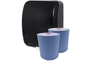 ‎BLANC HYGIENIC Blanc HYGIENIC Set: Handtuchrollenspender Autocut, Blanc Cosmos 2 Handtuchrollen Classico BLAU - PRODUKTSET Farbe Schwarz