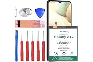 QOUTMCUY Akku für Samsung Galaxy A12,Galaxy A21s (A217F),6300mAh Ersatz-Akku für Galaxy A12s (A127F), A13 4G (A135F), M12 (M127F), A04s (A047F), A02 (A022F) hohe Kapazität mit Demontage Kit enthalten