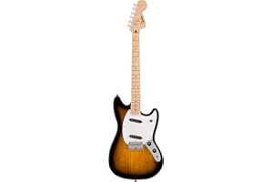 Squier by Fender Sonic Mustang® Electric Guitar, Maple Fingerboard, White Pickguard, 2-Colour Sunburst, Comes with Free Virtual Lessons