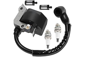 Qiuwanzia FS38 FS55 Ignition Coil for STIHL FS45 FS55R HS45 FS46 FC55 HL45 KM55 KM55C HL45 HS45 String Trimmer Brushcutter Hedge Trimmer 4140 400 1307, 4140 400 1300 with BPMR7A Spark Plug