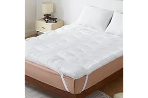 CASABEL Sobrecolchon 140x190 - Topper Colchon de Microfibra Transpirable Extra Grueso - Antideslizante y Antialergico - Topper con 4 Bandas Elasticas