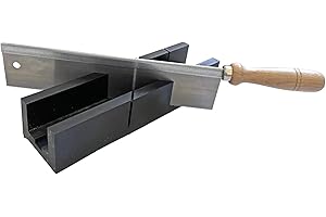 AUGUSTA HECKENROSE Augusta-Heckenrose Gehrungslade mit Feinsäge im Set I Schneidlade 250x68x48 mm aus stabilem Kunststoff zum präzisen Sägen auf Gehrung für 45° & 90° Winkel