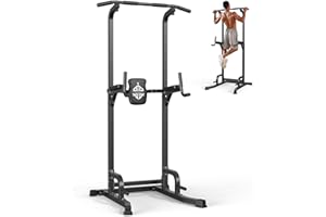 Sportsroyals Pull up Bar, Multi-Function Power Tower Dip Station with Upgraded Adjustable Foot Cover Equipment for Home Gym,400LBS