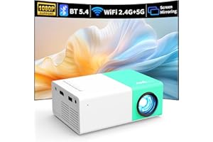 WEPVO Projecteur Portable, Mini projecteur Cinéma, Projecteur Vidéo pour Le Cinéma à Domicile avec de Multiples Interfaces et Télécommande (YG300Plus)