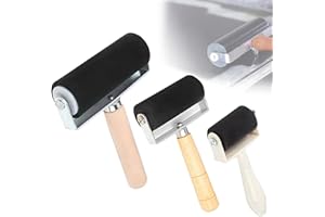 AICHARYNIC Lot de 3 rouleaux de pression en silicone : rouleau de pressage en caoutchouc 3,5 cm/6 cm/10 cm Rouleau de pression Outil pour bloc d'encre tampon, impression, papier peint artisanat